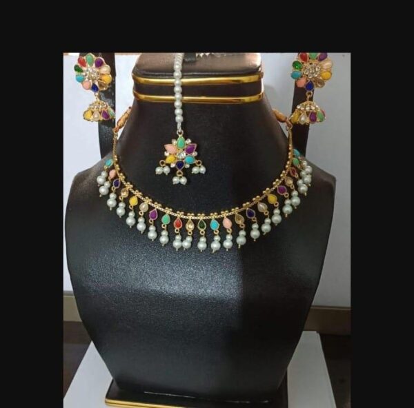 Bridal Kundan Bindiya Set-Gold Plated Excellence - Image 2