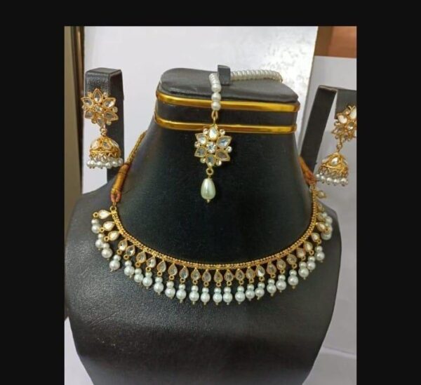 Bridal Kundan Bindiya Set-Gold Plated Excellence - Image 4